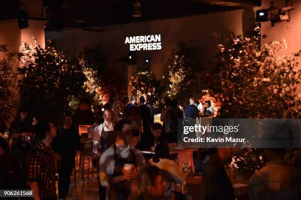 General view of atmosphere during American Express x Justin Timberlake "Man Of The Woods" listening session at Skylight Clarkson Sq on January 17,...