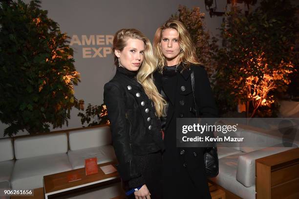 Theodora Richards and Alexandra Richards attend American Express x Justin Timberlake "Man Of The Woods" listening session at Skylight Clarkson Sq on...