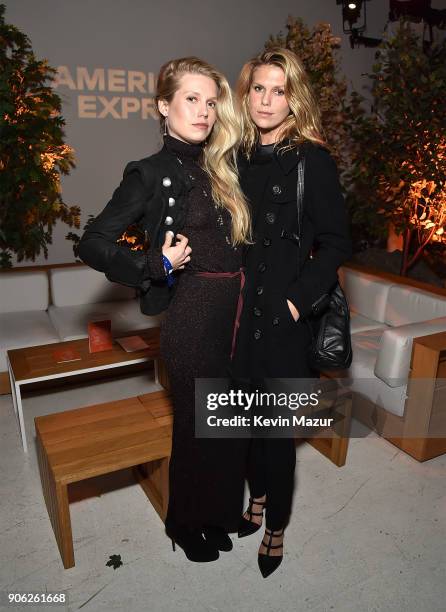 Theodora Richards and Alexandra Richards attend American Express x Justin Timberlake "Man Of The Woods" listening session at Skylight Clarkson Sq on...