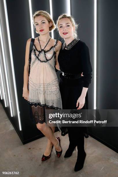 Actresses Alice Aufray and Julie Judd attend the "YSL Beauty Hotel" event during Paris Fashion Week Menswear Fall/Winter 2018-2019 on January 17,...