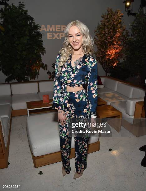 Bria Vinaite attends American Express x Justin Timberlake "Man Of The Woods" listening session at Skylight Clarkson Sq on January 16, 2018 in New...