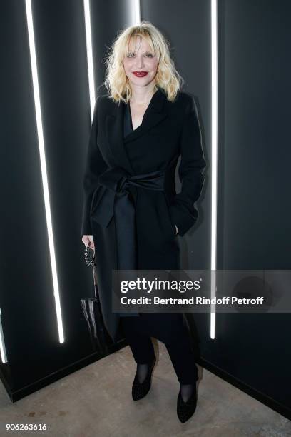 Singer Courtney Love attends the "YSL Beauty Hotel" event during Paris Fashion Week Menswear Fall/Winter 2018-2019 on January 17, 2018 in Paris,...