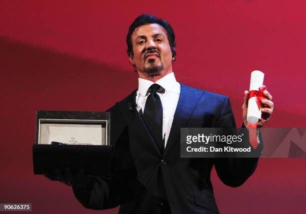 Actor Sylvester Stallone with his Lifetime Achievement award while attending the Closing Ceremony at the Sala Grande during the 66th Venice Film...