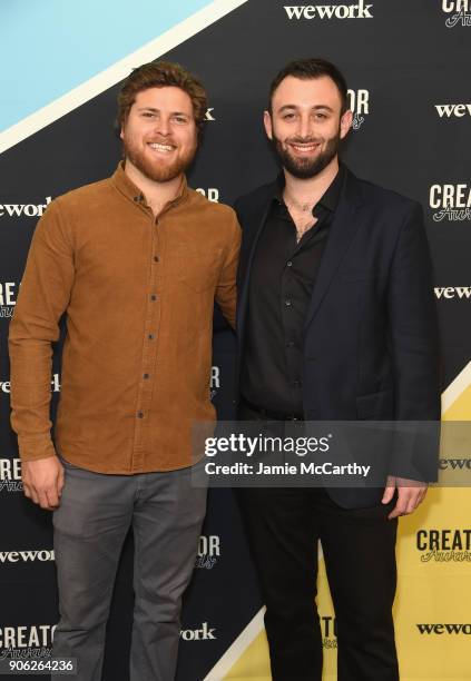 Co-founder at Coral Vita, Gator Halpern and co-founder and Chief Reef Officer at Coral Vita, Sam Teicher attend as WeWork presents Creator Awards...