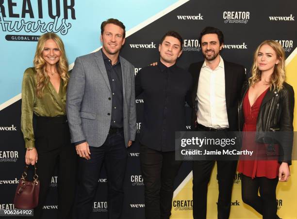 Jackie Miranne, Sean Coffin, Bobby Mirane, Theodora Miranne and guest attend as WeWork presents Creator Awards Global Finals at the Theater At...