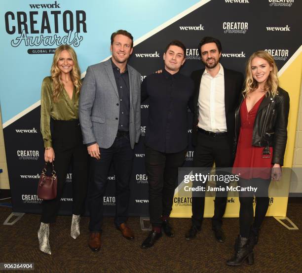 Jackie Miranne, Sean Coffin, Bobby Mirane, Theodora Miranne and guest attend as WeWork presents Creator Awards Global Finals at the Theater At...