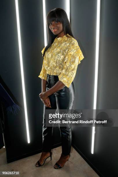 Actress Karidja Toure attends the "YSL Beauty Hotel" event during Paris Fashion Week Menswear Fall/Winter 2018-2019 on January 17, 2018 in Paris,...