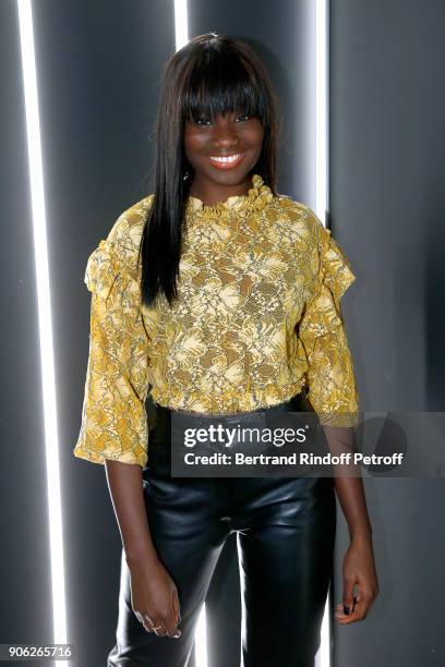 Actress Karidja Toure attends the "YSL Beauty Hotel" event during Paris Fashion Week Menswear Fall/Winter 2018-2019 on January 17, 2018 in Paris,...