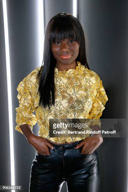 Actress Karidja Toure attends the "YSL Beauty Hotel" event during Paris Fashion Week Menswear Fall/Winter 2018-2019 on January 17, 2018 in Paris,...