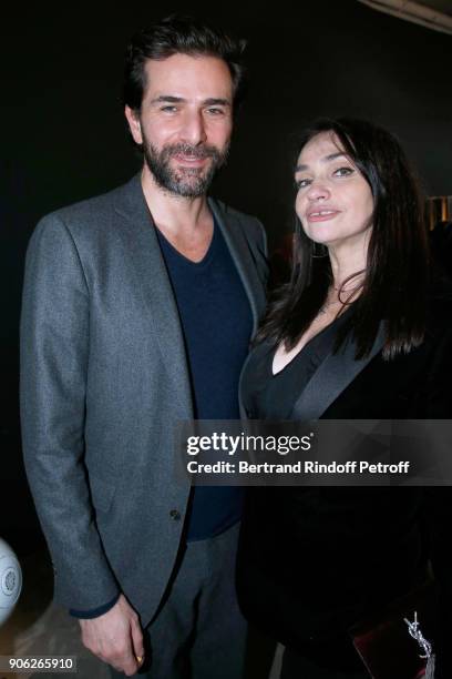 ACtors Gregory Fitoussi and Beatrice Dalle attend the "YSL Beauty Hotel" event during Paris Fashion Week Menswear Fall/Winter 2018-2019 on January...