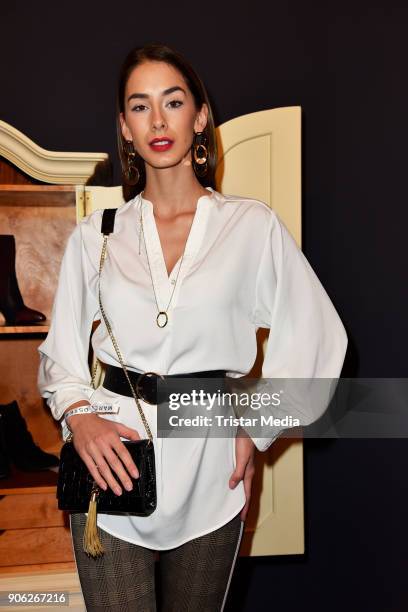 Brenda Patea during the Marcel Ostertag Fashion Presentation on January 17, 2018 in Berlin, Germany.