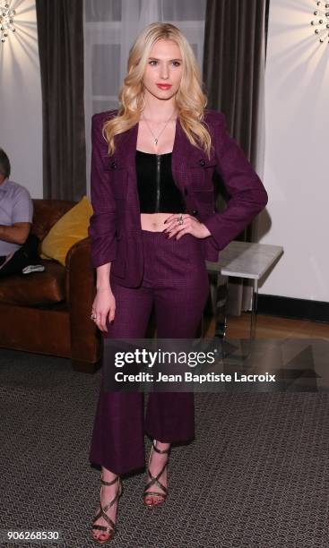 Claudia Lee attends the Wolk Morais Collection 6 Fashion Show on January 17, 2018 in Los Angeles, California.