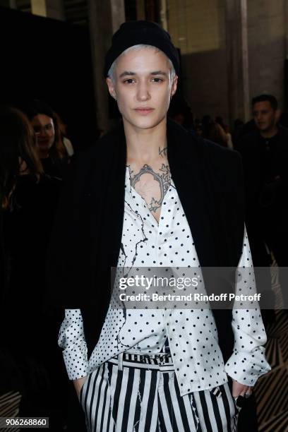 Agathe Mougin attends the Haider Ackermann Menswear Fall/Winter 2018-2019 show as part of Paris Fashion Week on January 17, 2018 in Paris, France.