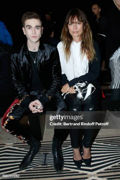 Gabriel-Kane Day-Lewis and Caroline de Maigret attend the Haider Ackermann Menswear Fall/Winter 2018-2019 show as part of Paris Fashion Week on...