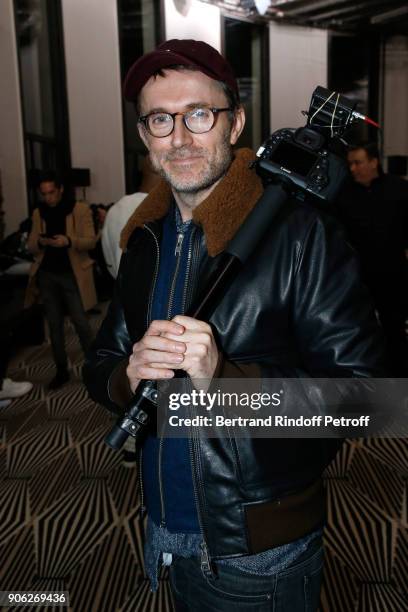 Photographer Loic Prigent attends the Haider Ackermann Menswear Fall/Winter 2018-2019 show as part of Paris Fashion Week on January 17, 2018 in...