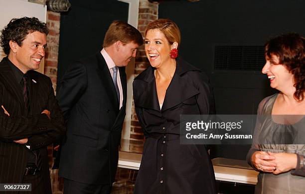 Author Russell Shorto, HRH Crown Prince Willem-Alexander of the Netherlands, HRH Princess Maxima of The Netherlands and with the National Archives of...