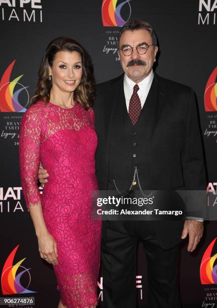 Bridget Moynahan and Tom Selleck are seen at the Brandon Tartikoff Legacy Awards at NATPE 2018 at the Fontainebleau Hotel on January 17, 2018 in...