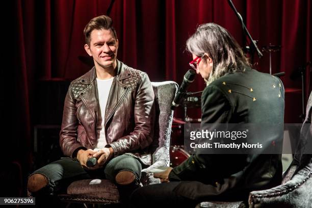Andy Grammer and Scott Goldman speak during The Drop: Andy Grammer at The GRAMMY Museum on January 17, 2018 in Los Angeles, California.