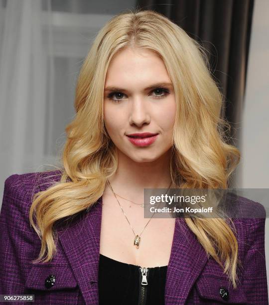 Claudia Lee attends Wolk Morais Collection 6 Fashion Show at The Hollywood Roosevelt Hotel on January 17, 2018 in Los Angeles, California.