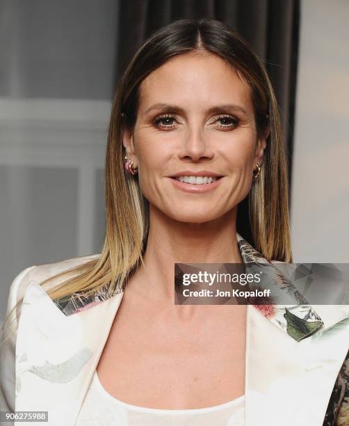 Heidi Klum attends Wolk Morais Collection 6 Fashion Show at The Hollywood Roosevelt Hotel on January 17, 2018 in Los Angeles, California.