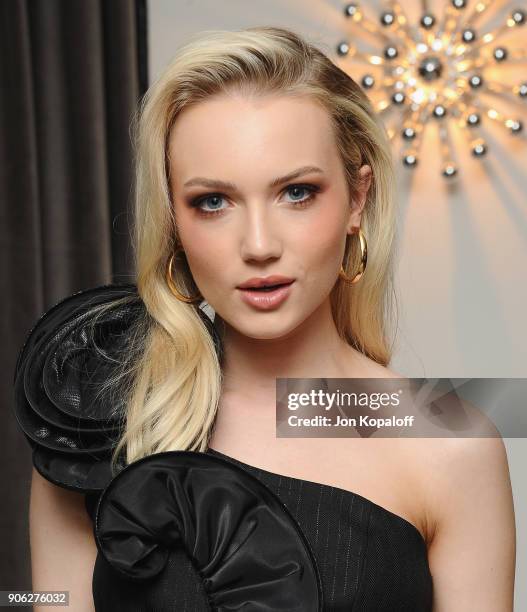 Emily Ruhl attends Wolk Morais Collection 6 Fashion Show at The Hollywood Roosevelt Hotel on January 17, 2018 in Los Angeles, California.