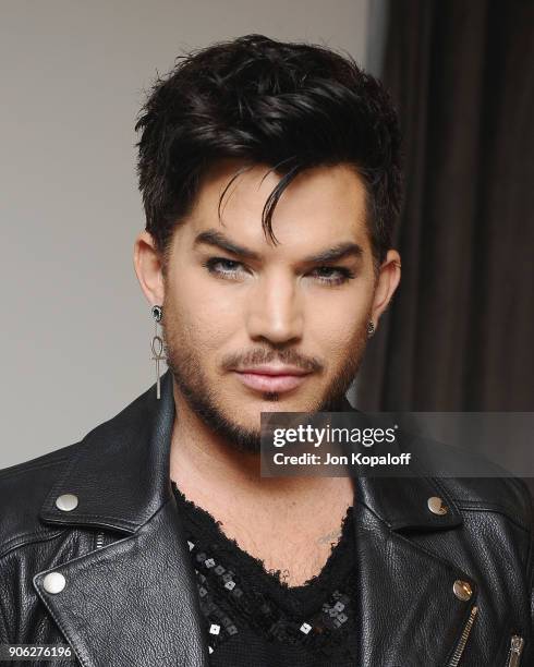 Adam Lambert attends Wolk Morais Collection 6 Fashion Show at The Hollywood Roosevelt Hotel on January 17, 2018 in Los Angeles, California.