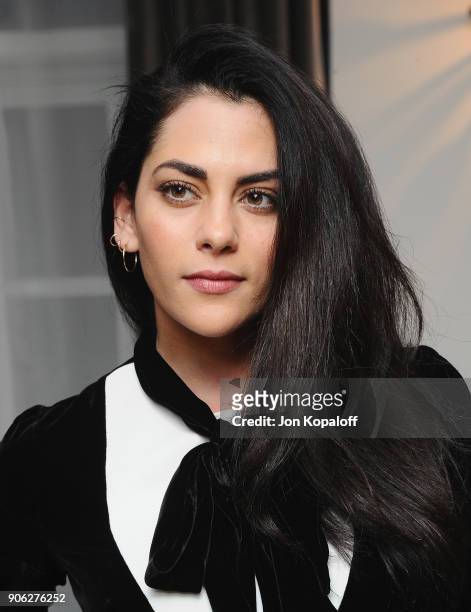 Inbar Lavi attends Wolk Morais Collection 6 Fashion Show at The Hollywood Roosevelt Hotel on January 17, 2018 in Los Angeles, California.