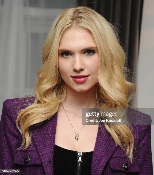 Claudia Lee attends Wolk Morais Collection 6 Fashion Show at The Hollywood Roosevelt Hotel on January 17, 2018 in Los Angeles, California.