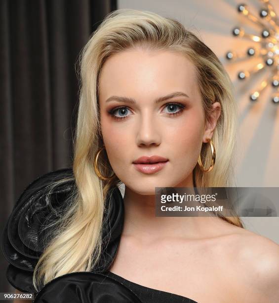 Emily Ruhl attends Wolk Morais Collection 6 Fashion Show at The Hollywood Roosevelt Hotel on January 17, 2018 in Los Angeles, California.