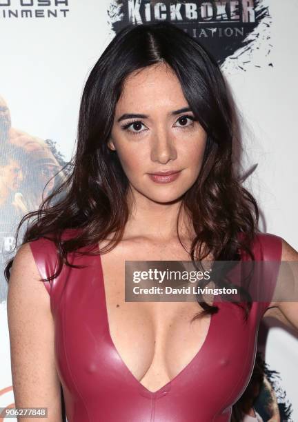 Actress Sara Malakul Lane attends the premiere of Well Go USA Entertainment's "Kickboxer: Retaliation" at ArcLight Cinemas on January 17, 2018 in...