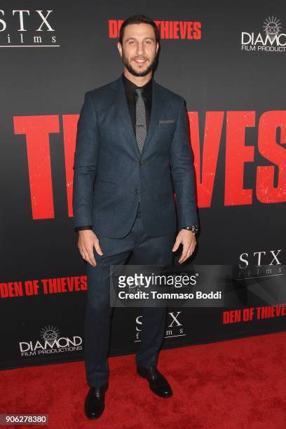 Pablo Schreiber attends the Premiere Of STX Films' "Den Of Thieves" at Regal LA Live Stadium 14 on January 17, 2018 in Los Angeles, California.
