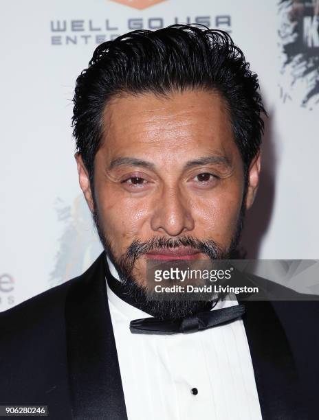 Actor Sam Medina attends the premiere of Well Go USA Entertainment's "Kickboxer: Retaliation" at ArcLight Cinemas on January 17, 2018 in Hollywood,...