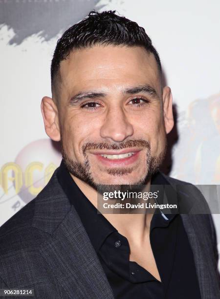 Fighter Danny Castillo attends the premiere of Well Go USA Entertainment's "Kickboxer: Retaliation" at ArcLight Cinemas on January 17, 2018 in...