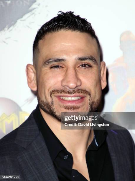 Fighter Danny Castillo attends the premiere of Well Go USA Entertainment's "Kickboxer: Retaliation" at ArcLight Cinemas on January 17, 2018 in...