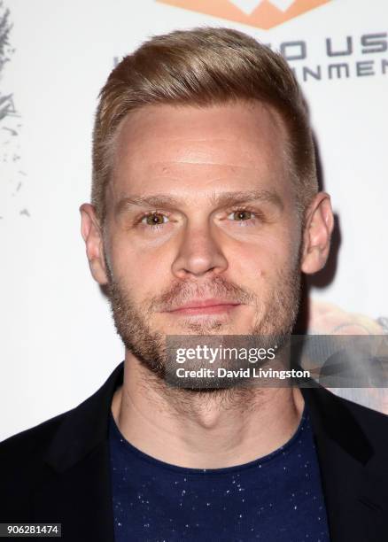 Actor Tom Walker attends the premiere of Well Go USA Entertainment's "Kickboxer: Retaliation" at ArcLight Cinemas on January 17, 2018 in Hollywood,...