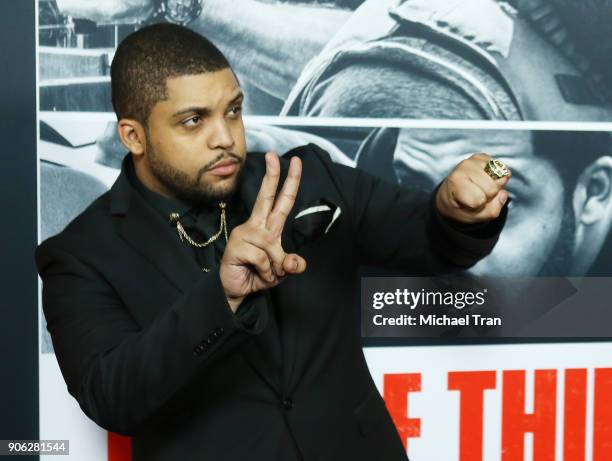 Shea Jackson Jr. Arrives to Los Angeles premiere of STX Films' "Den Of Thieves" held at Regal LA Live Stadium 14 on January 17, 2018 in Los Angeles,...