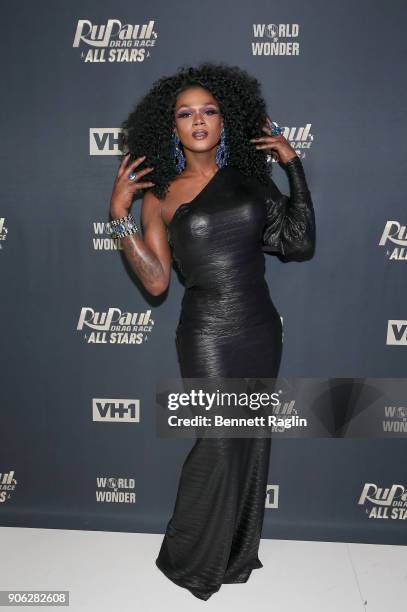 Drag queens Chi Chi DeVayne attends "RuPaul's Drag Race All Stars" Meet The Queens on January 17, 2018 in New York City.