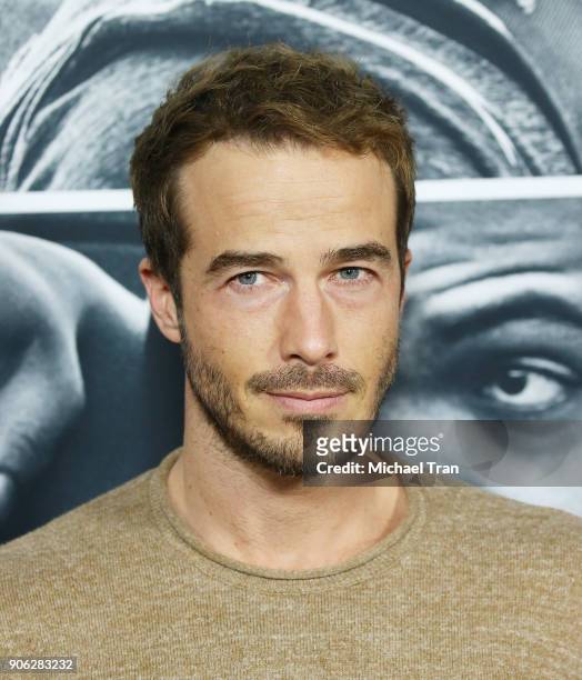 Ryan Carnes arrives to Los Angeles premiere of STX Films' "Den Of Thieves" held at Regal LA Live Stadium 14 on January 17, 2018 in Los Angeles,...
