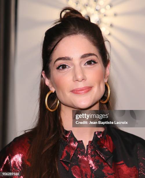 Janet Montgomery attends the Wolk Morais Collection 6 Fashion Show on January 17, 2018 in Los Angeles, California.