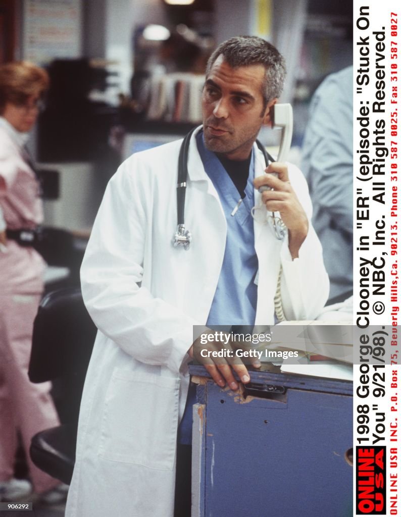 1998 George Clooney in "ER" (episode: "Stuck On You" 9/21/98).