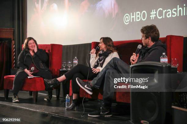 Actors Jamie Lee and Pete Holmes are interviewed onstage by AV Club Senior Editor Marah Eakin at the San Francisco Season 2 Premiere of "Crashing" on...