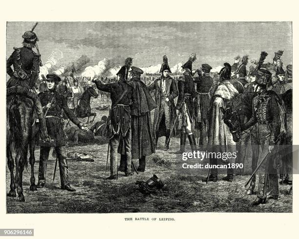 völkerschlacht bei leipzig - schlacht stock-grafiken, -clipart, -cartoons und -symbole