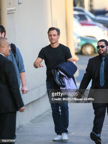 Tony Goldwyn is seen arriving at 'Jimmy Kimmel Live' on January 17, 2018 in Los Angeles, California.