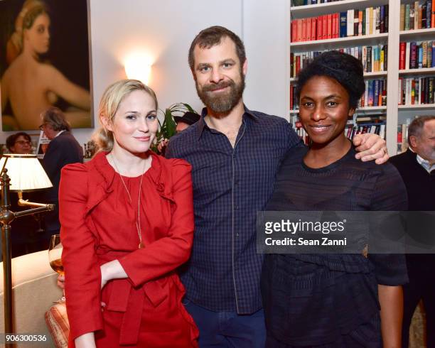 Guest, Matt Stone and Angela Stone attend publisher Henry Holt toasts Michael Wolff's "Fire and Fury" at Private Residence on January 17, 2018 in New...