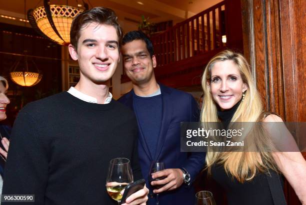 Harrison Vail, Sriram Krishnan and Ann Coulter attend publisher Henry Holt toasts Michael Wolff's "Fire and Fury" at Private Residence on January 17,...