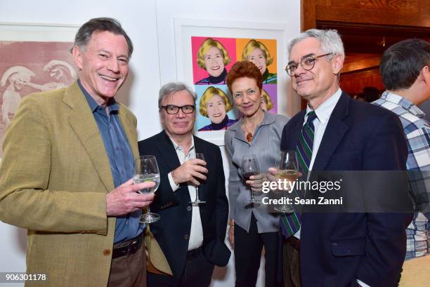Nicholas Wapshott, Jim Impoco, Louise Nicholson and David Morgolick attend publisher Henry Holt toasts Michael Wolff's "Fire and Fury" at Private...
