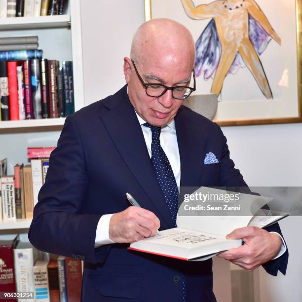 Author Michael Wolff attends publisher Henry Holt toasts Michael Wolff's "Fire and Fury" at Private Residence on January 17, 2018 in New York City.