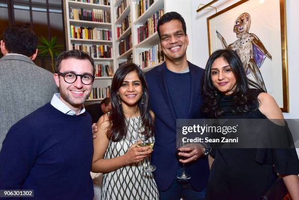 Eric Kuhn, Aarthi Ramamurthy, Sriram Krishnan and Mehreen Malik attend publisher Henry Holt toasts Michael Wolff's "Fire and Fury" at Private...