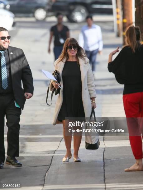 Natasha Leggero is seen arriving at 'Jimmy Kimmel Live' on January 17, 2018 in Los Angeles, California.
