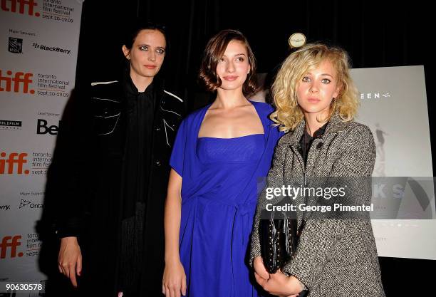 Actresses Eva Green, Maria Valverde and Juno Temple speaks onstage at the "Cracks" press conference held at the Sutton Place Hotel on September 12,...